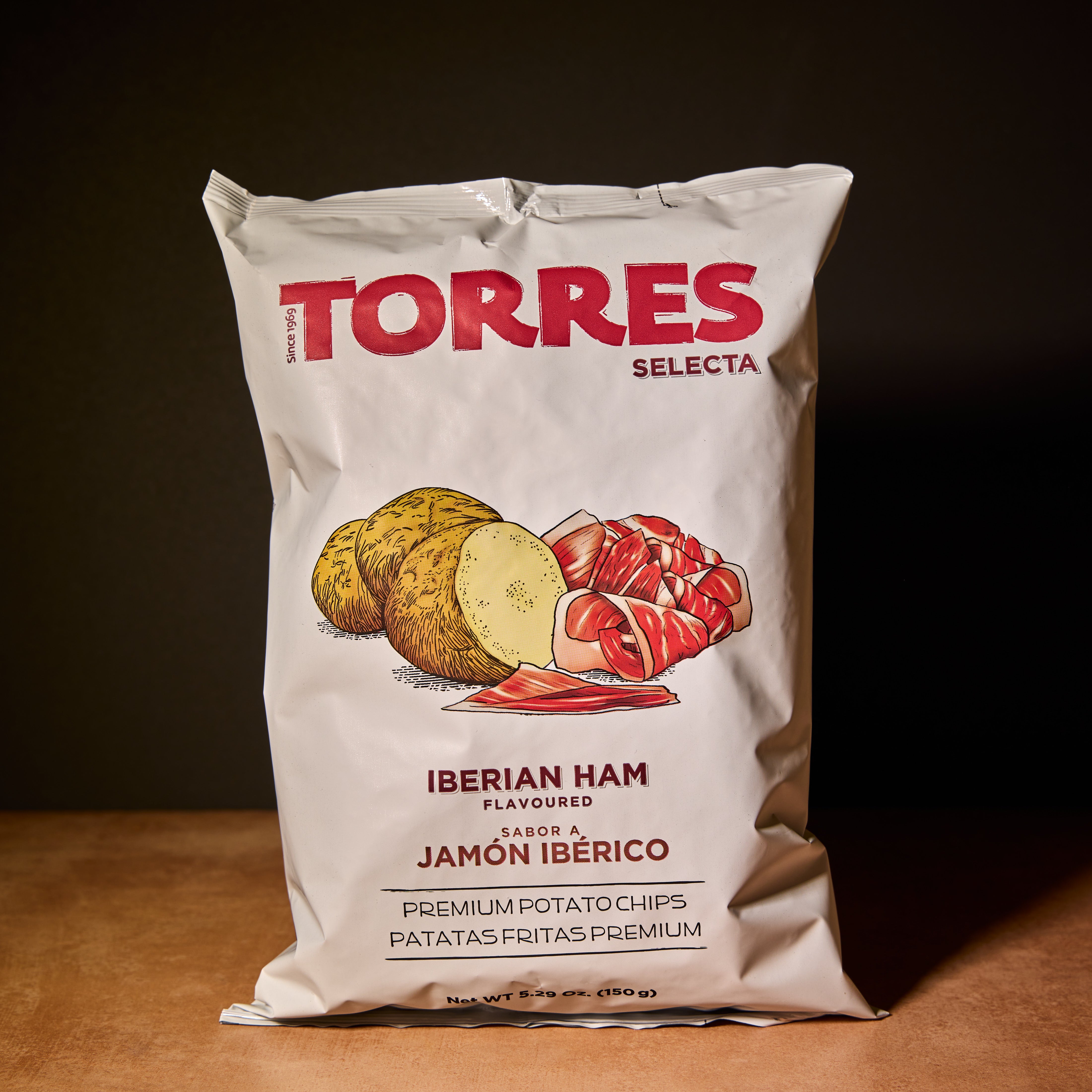 Torres Ibérico ham potato crisps, 150g